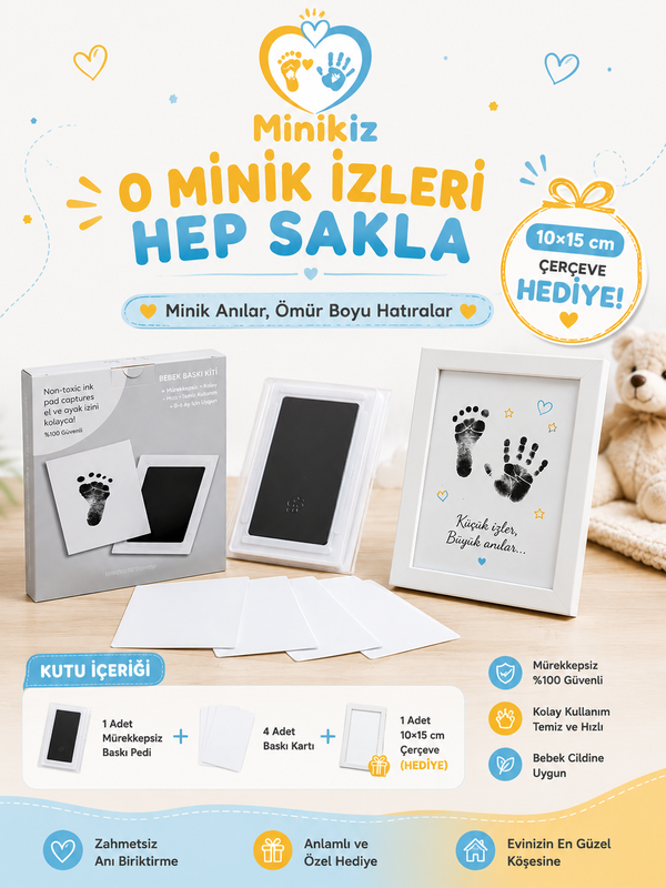 Bebek El Veya Ayak İzi Seti - Hijyenik Baskı Kiti